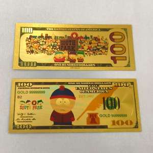 Set de Billetes Conmemorativos de South Park con Lámina Dorada (4 Piezas) - Regalo Coleccionable de Personajes de Dibujos Animados - Product Image 2