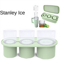 Moule à glaçons en silicone de qualité alimentaire avec couvercle, logo personnalisé, 3 cylindres creux, antiadhésif, congélation rapide, grandes bouteilles à glaçons