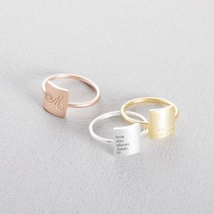 Inspire Stainless Steel Jewelry Personalized Custom Engraved <strong>Dainty</strong> <strong>Ring</strong> Everyday Statement <strong>Ring</strong> Minimalist Stacking <strong>Ring</strong> - Product Image 5