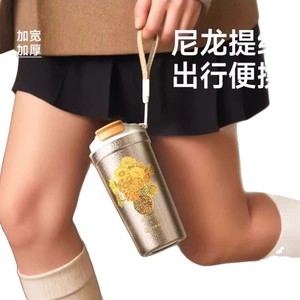 ทอมิคแก้วกาแฟไทเทเนียมบริสุทธิ์ ลายดอกทานตะวันสีเทา ดีไซน์แบบพกพา แก้วเดินทางแบบเก็บความร้อน - Product Image 5