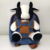 Sac à dos en peluche vache personnalisé sac à dos en denim sacs d'école pour enfants sacs à dos pour l'école sac à dos de voyage pour enfants dessin animé