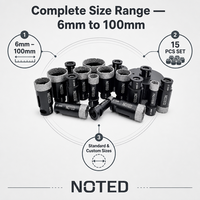 Vente directe usine : Kit de forets diamantés à paroi mince pour perçage rapide et propre de carreaux et pierres, gamme de tailles de 6 mm à 100 mm, outil OEM