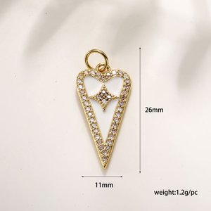 Dijes de Cobre con Baño de Oro 18K, Esmalte <span class=keywords><strong>Rosa</strong></span> Brillante y Circonita, Lindos y Delicados, Accesorios de Joyería de Moda para la Creación de Broches de Diamantes de Imitación - Product Image 3