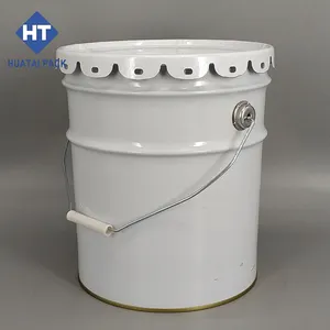 18L Metal Bucket With Lid For Paint/chemical With Flower Lid And Metal Handle