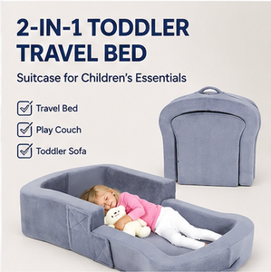 <span class=keywords><strong>Valise</strong></span> de voyage 2-en-1 certifiée CE pour tout-petits, convertible en canapé de jeu pliable en mousse pour enfants, emballage sous vide pour économiser sur les frais de transport - Product Image 1