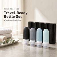 Flacons de voyage souples en silicone, rechargeables, anti-fuite, 90 ml, approuvés par la TSA, sans BPA, avec étui rigide, lot de flacons.