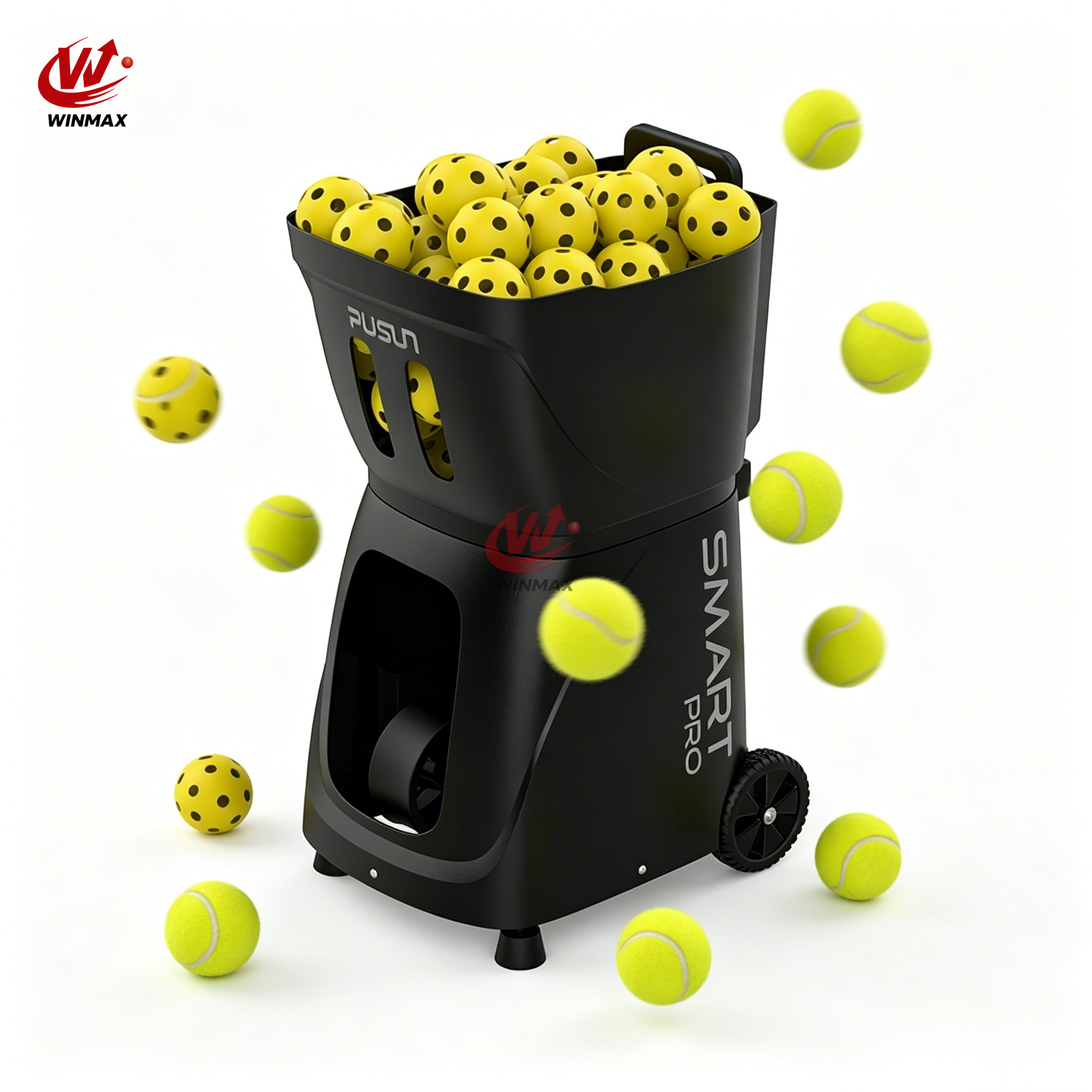 Professional Portable Tennis Training Machine Automatic Tennis Ball Launcher with for APP Control for Tennis Club