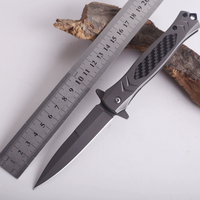 Couteau de poche pliable automatique, manche en fibre de carbone, lame en forme d'épée, EDC, camping en plein air