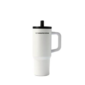 Gobelet isotherme à café grande capacité 24oz en acier inoxydable avec poignée de transport et paille - Product Image 6