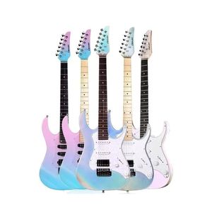 Guitare électrique rock <span class=keywords><strong>Cleva</strong></span> CTH30 Series, nouvelle gamme d'entrée de gamme pour débutants, manche en érable, finition brillante, couleur Dreamy First Snow - Product Image 1