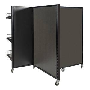 Estantería Metálica Móvil <span class=keywords><strong>de</strong></span> 4 Lados con Recubrimiento en Polvo Personalizada para Tiendas, Góndola Negra para Farmacias - Product Image 2