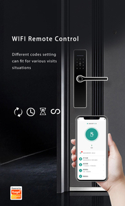 Serrure de porte intelligente à empreintes digitales alimentée par piles AAA, carte NFC, carte mémoire, porte en bois, connectivité Wi-Fi, candado inteligente, candado - Product Image 3