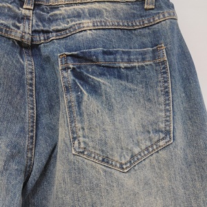 Huanqiu - Jeans de Mezclilla Rectos Personalizados para <span class=keywords><strong>Hombre</strong></span>, Corte Regular, Pierna Ancha, Jeans de Mezclilla Casuales para Mujer - Product Image 4
