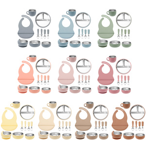 Juego de Alimentación para Bebés de 8 Piezas con Base de Succión, Acero Inoxidable 304 y Silicona de Grado Alimenticio, <span class=keywords><strong>Vajilla</strong></span> para Alimentación y Comida Infantil - Product Image 3