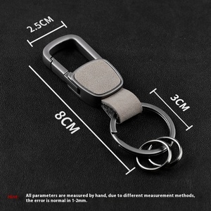 Porte-clés de luxe en métal, pendentif transfrontalier, avec boucle de fixation pour ceinture, gravure personnalisée pour voiture, en cuir - Product Image 3