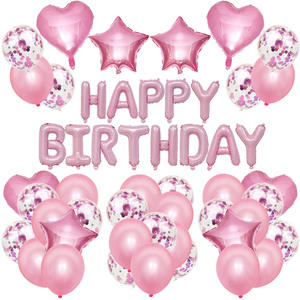 Happy Set Gold Party Supplies Kit <span class=keywords><strong>de</strong></span> <span class=keywords><strong>cuarentena</strong></span> <span class=keywords><strong>de</strong></span> distanciamiento social Rose Incluido Banner Globos Confeti Foil Decoraciones <span class=keywords><strong>de</strong></span> cumpleaños - Product Image 3