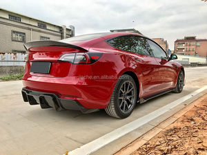 ดิฟฟิวเซอร์สปอยเลอร์กันชนหลังคาร์บอนไฟเบอร์แบบแห้ง สำหรับรถยนต์เทสล่า รุ่น <span class=keywords><strong>3</strong></span> ปี 2017-2020 ชุดแต่งกันชนหลัง ชุดแต่งรถยนต์ - Product Image 6