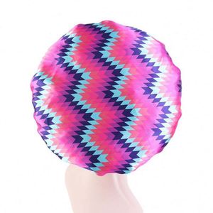 Bonnet de nuit imprimé motif africain double couche pour femme avec bande élastique en satin, idéal pour le quotidien et toutes les saisons - Product Image 6