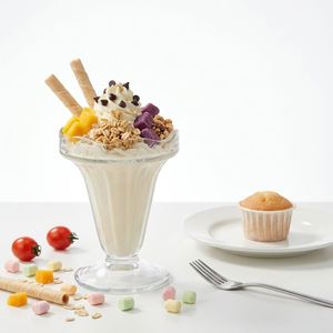 Gobelets à dessert transparents en forme de pétale, en PS, écologiques, résistants au lave-vaisselle, pour milkshakes et glaces, vente en gros - Product Image 3