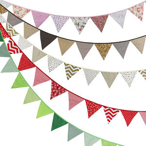 3.2M Vintage Floral Tissu Bunting 12 Fanions Drapeaux De Fête De Mariage Décor Bannière Maison Baby Shower Carnaval <span class=keywords><strong>Guirlande</strong></span> - Product Image 1