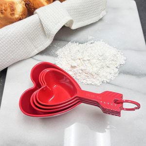 Custom Logo Eco-friendly PP Plastic Microwave Dishwasher Safe Heart Shaped Adjustable Coffee Powder <strong>Measuring</strong> <strong>Cups</strong> Spoons Set - Product Image 3
