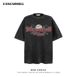 Camiseta de Manga Corta con Cuello Redondo y Estampado de Béisbol, Diseño Retro Americano de Marca Moderna, <span class=keywords><strong>para</strong></span> Hombre, Verano, Nueva, Holgada, Informal, <span class=keywords><strong>para</strong></span> <span class=keywords><strong>Parejas</strong></span> - Product Image 5
