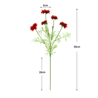 Branches de chrysanthèmes artificielles à 5 têtes, vente directe d'usine, fleurs de décoration d'intérieur en soie, fleurs de chrysanthèmes artificielles