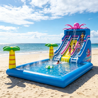 Toboggan aquatique gonflable pour enfants, usage commercial, PVC 0,55 mm, équipement de jeu aquatique extérieur pour maternelle
