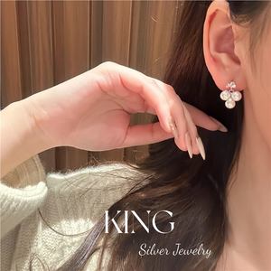 Parure de bijoux en argent sterling S925 avec perles en forme de grappe, style vintage, pour soirée, par la marque King Silver Jewelry - Product Image 4