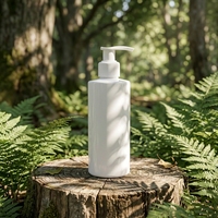 Flacon pompe cylindrique blanc en plastique rechargeable pour shampoing, gel douche, savon liquide, cosmétiques et emballages de soins de la peau