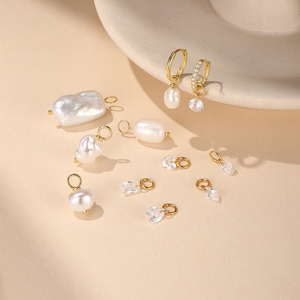 Accessoires de boucles d'oreilles DIY faits à la main en argent sterling 925 : Cerceaux, breloques géométriques, cœurs, poires, marquises, zircons, perles et charms - Product Image 4