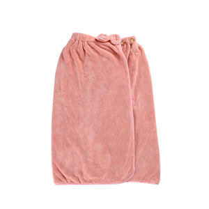 Falda de vestido de toalla de baño de lana Coral con lazo para mujer, turbante de pelo seco mágico y Diadema, 3 piezas por juego, novedad de <span class=keywords><strong>2022</strong></span> - Product Image 2