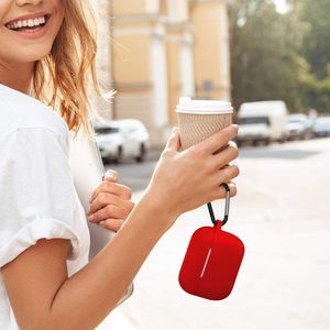 Piel de silicona protectora completa a prueba de golpes para <span class=keywords><strong>iPhone</strong></span> para <span class=keywords><strong>AirPods</strong></span> Pro 2 Funda compatible <span class=keywords><strong>con</strong></span> mosquetón rojo visible LED - Product Image 5