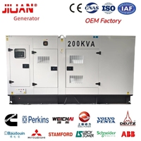 Groupe électrogène diesel insonorisé 200 kVA triphasé 160 kW avec moteur Baudouin Weichai, option ATS, fabriqué par l'usine OEM de Guangzhou