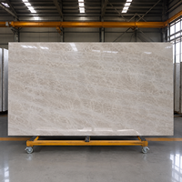Dalles de pierre naturelle blanche brésilienne au design moderne, dalles de marbre quartzite blanc Taj Mahal polies, grandes dalles pour plans de toilette