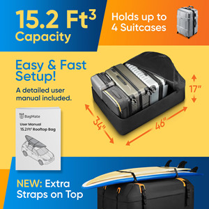 Échantillon gratuit Sac de toit de voiture robuste et étanche pour les activités de plein air avec sangles renforcées - Product Image 4