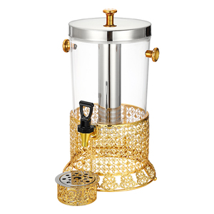 Attrezzature per la ristorazione commerciale di lusso Airuisi 8L oro in acciaio inossidabile distributore di bevande in plastica portatile distributore di succhi freddi - Product Image 5