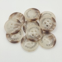 Boutons en résine imitation corne de luxe, vente en gros d'usine, 20 mm, 4 trous, durables, motif écaille de tortue, boutons de couture pour vêtements de mode