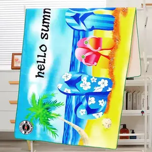 Customized Microfiber Towel Summer Quick Dry Custom Sublimation Printed Sand Bath Towels Personalized Beach Towel