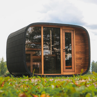 Sauna extérieur classique moderne de luxe avec construction en bois massif, chauffage électrique, taille personnalisable et garantie d'un an
