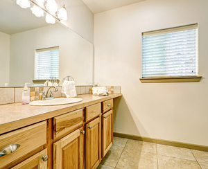 2025 Modern Custom Hotel Design <b>Bathroom</b> Vanities Wholesale Waterproof Melamine Board Lacquer Door Washroom <b>Cabinets</b> Apartment - Product Image 4