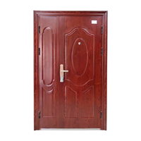 Pintu Masuk Tahan Api Baja Desain Modern untuk Penggunaan Hotel, Pintu Utama Eksterior Baja Galvanis Siap Pakai CNAS GB