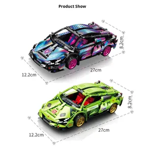 Xe đua nhựa 1:18 tương thích với Lego, lắp ráp mô hình cơ chế Cyberpunk, quà tặng cho bé trai - Product Image 5