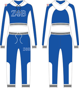 Zeta Phi Beta Sororité Broderie Femmes Crop Survêtement Ajusté | ZPB Sororité Brodé Dames Sur Mesure Crop Costume Ajusté - Product Image 3