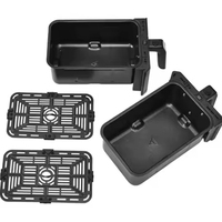 Friteuse à double Air Fryer Four intelligent à double panier avec écran LED coloré Appareil de cuisine commercial de grande capacité