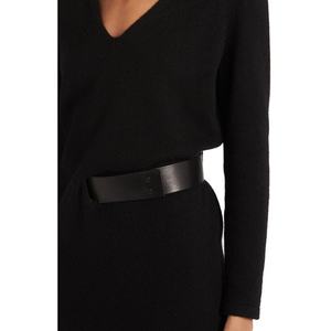 Vestido de Cachemira de Manga Larga con Detalle de Cinturón de Cuero - Product Image 4