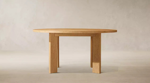 Table de repas ronde d'extérieur en teck de qualité supérieure, base colonne classique, artisanat de maître, table de réunion circulaire intemporelle pour villas de luxe - Product Image 5