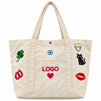 Sac fourre-tout en toile personnalisé avec logo brodé, grande capacité, poche avant, robuste, pour le quotidien et les voyages, prix d'usine