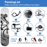 Kit de conversion de vélo électrique 36V 250/350/500W avec moteur à moyeu sans balais, affichage de la vitesse 30 km/h, étanche, ensemble de conversion de vélo électrique