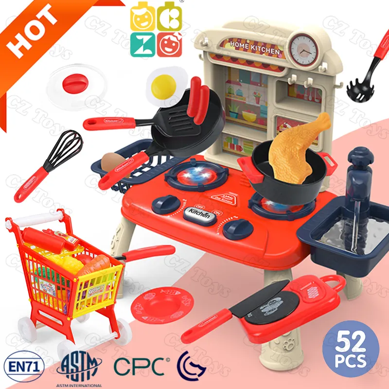 Fabrika doğrudan satış okul öncesi oyna Pretend mutfak seti oyuncaklar plastik büyük rol oynamak mutfak oyun seti oyuncak çocuklar için kız erkek